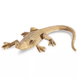Jaszczurka - figurka dekoracyjna ELDO 2 o drobnym strukturalnym wzorze, złota