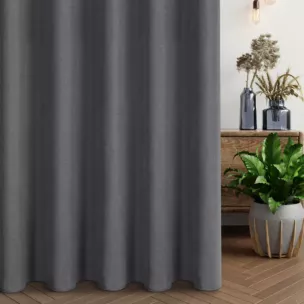 Zasłona szyta na przelotkach grafitowa W STYLU EKOLOGICZNYM