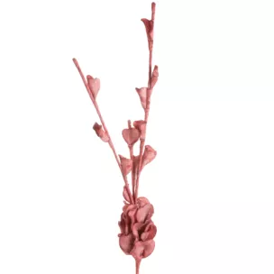 Kwiat sztuczny różowy obsypany brokatem z plastycznej pianki foamiran 112 cm