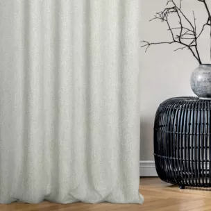 Zasłona szyta na taśmie 5 cm kremowa z tkaniny typu bukla z efektem melanżu