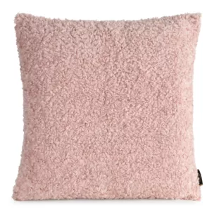 Poszewka na poduszkę 50x50 cm z miękkiej tkaniny barankowej pudrowa BUKLA