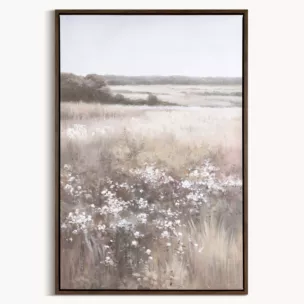 Obraz beżowo, biały nadruk na płótnie pejzaż 60x90 cm
