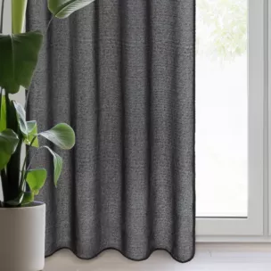 Zasłona czarna  z moherowej tkaniny 140x270 cm taśma - AGIS