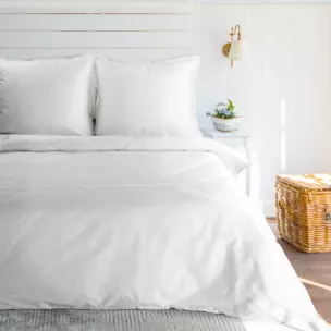 Pościel 220x200 cm z satyny bawełnianej kolor biały zdobiona elegancką koronką RETRO 5