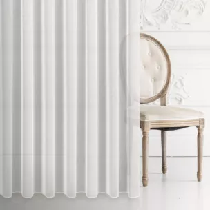 Firana szyta na taśmie fala ADEN kremowa z matowej tkaniny Aden, wykończona obciążnikiem