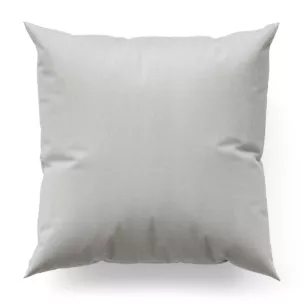 Poszewka szyta srebrna o naturalnym charakterze, z widocznym, ozdobnym splotem