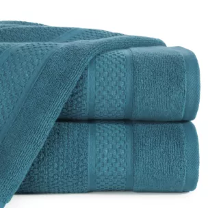 Ręcznik do rąk 30x50 cm bawełniany kolor turkusowy z żakardową bordiurą 500 g/m2 DANNY