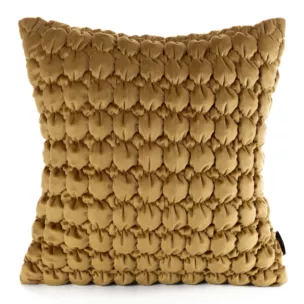 Poszewka na poduszkę 45x45 cm welwetowa kolor musztardowy zdobiona wzorem 3D VELVET 193 Eurofirany Premium