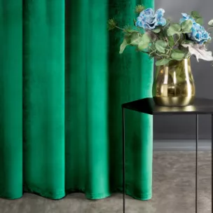 Zasłona zielona z połyskiem, welwetowa 140x250 cm na przelotka SAMANTA