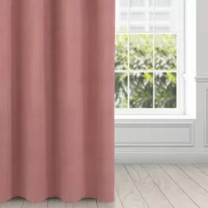 Zasłona różowa z matowego welwetu 140x250 cm przelotka - MILO