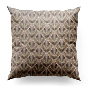 Poszewka szyta beżowo niebieska z miękkiej, lekko połyskującej tkaniny