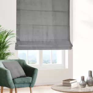 Roleta rzymska stalowa z gładkiego, matowego welwetu