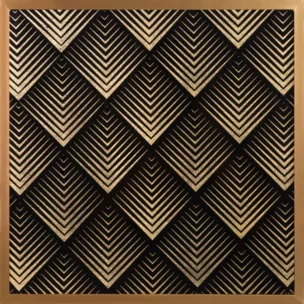 Obraz geometryczny czarny ze złotym błyszczącym nadrukiem w złotej ramie 53x53 cm VICTORIA 2 LIMITED COLLECTION