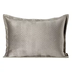 Poszewka na poduszkę 50x70 cm welwetowa, beżowa pikowana w jodełkę metodą hot press SOFIA Eurofirany Premium