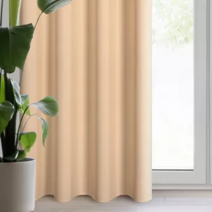 Zasłona ciemnokremowa z matowej gładkiej tkaniny 140x250 cm przelotka - RITA