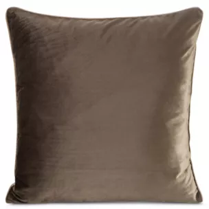Poszewka na poduszkę 60x60 cm welwetowa, ciemnobrązowa o delikatnym połysku z ozdobną lamówką GAJA 2