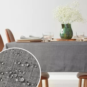 Obrus na stół 145x300 cm srebrny wodoodporny - KATE