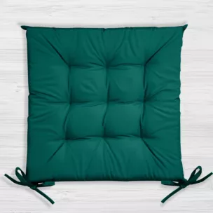 Poduszka na krzesło 40 x 40 x 5 cm wodoodporna ciemnozielona z pikowaniem GARDEN