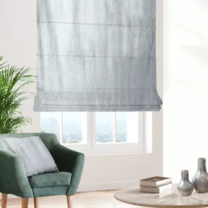 Roleta rzymska SAFARI jasnosrebrna z miękkiej welwetowej tkaniny z połyskiem