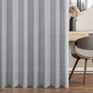 Zasłona szyta na przelotkach srebrna W STYLU EKOLOGICZNYM