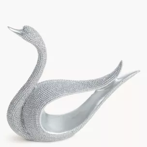Figurka srebrna w kształcie łabędzia o drobnym strukturalnym wzorze 18x6x15 cm ELDO 1