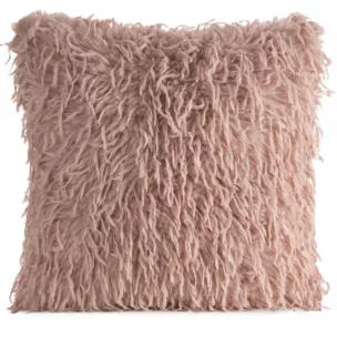 Poszewka na poduszkę 45x45 cm pudrowa z miękkiego futerka ADORE