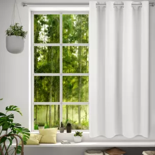 Zasłona biała zaciemniająca gładka półmatowa 140x175cm przelotka - LOGAN