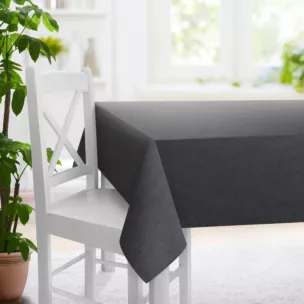 Obrus na wymiar grafitowy z tkaniny blackout zaciemniającej w 100% o naturalnej strukturze