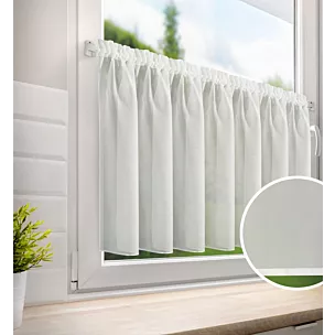 Zazdrostka kremowa z woalu wykończona atłasową lamówką 150x70 cm tunel - VIOLET