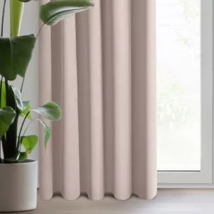 Zasłona pudrowo różowa zaciemniająca gładka półmatowa 135x270 cm taśma - LOGAN