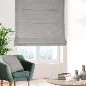 Roleta rzymska beżowa z tkaniny w geometryczny wzór Pierre Cardin