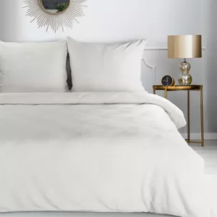 Pościel 220x200 cm gładka z polaru kolor kremowy FLANO