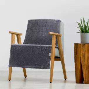 Narzuta na fotel z polaru 70x160 cm stalowa LORI Design 91