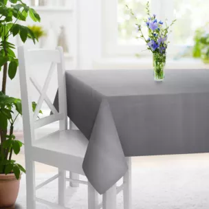 Obrus na wymiar popielaty z tkaniny welwetowej zaciemniającej w 100%