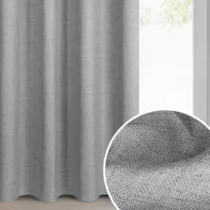 Zasłona srebrna w stylu eko 140x270 cm taśma - JULA2