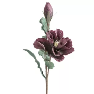 Kwiat sztuczny ciemnofioletowy z plastycznej pianki foamiran 70 cm