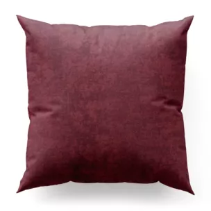 Poszewka szyta bordowa z miękkiej tkaniny szenilowej typu dimout o naturalnym splocie