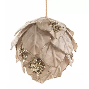 Bombka choinkowa imitująca szyszkę z lśniącymi drobinkami