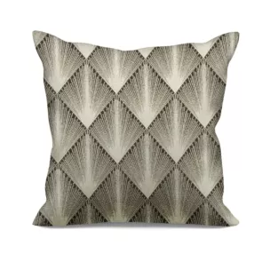 Poszewka szyta czarno złota z tkaniny w elegancki geometryczny wzór z błyszczącą nicią