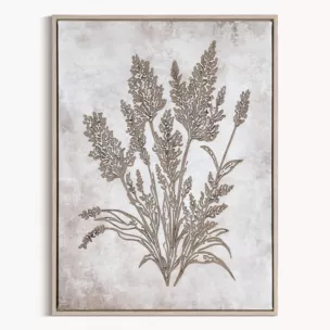 Obraz beżowo, brązowy nadruk na płótnie z motywem roślinnym 45x60 cm