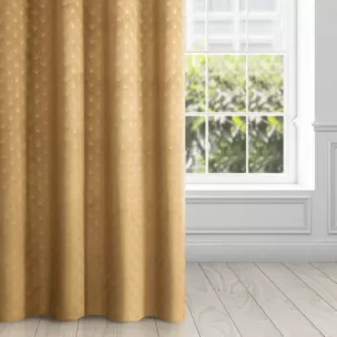 Zasłona musztardowa z wytłaczanego welwetu 140x250 cm przelotka - JULIA