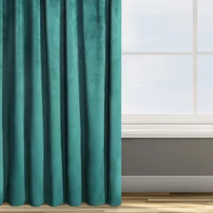 Zasłona welwetowa ciemnoturkusowa 135x300 cm taśma - ROSA - Design 91