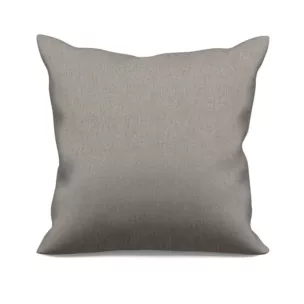 Poszewka szyta ciemnobeżowa z miękkiej tkaniny o naturalnym splocie w stylu ekologicznym