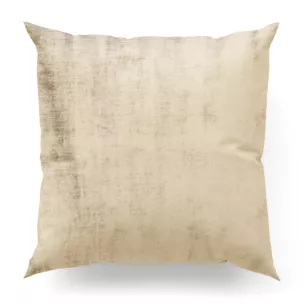 Poszewka szyta SAFARI 1 kremowa z miękkiej welwetowej tkaniny z połyskiem i poziomym prążkiem