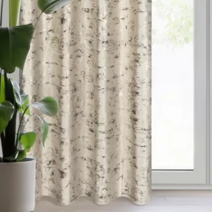 Zasłona beżowo, złocista zdobiona marmurkowym wzorem, welwetowa 140x250 cm przelotka TAMI