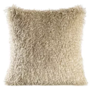 Poszewka na poduszkę 45x45 cm o strukturze miękkiego futra beżowa SANA