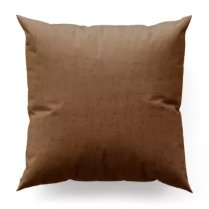Poszewka szyta jasnobrązowa z miękkiej tkaniny welwetowej z efektem kreszowania, wykończona obciążnikiem