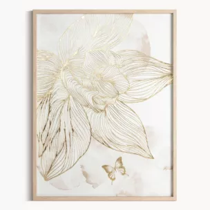 Obraz nadruk na płótnie z dodatkiem ręcznie malowanych złotych akcentów