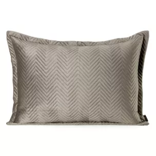 Poszewka na poduszkę 50x70 cm welwetowa, brązowa pikowana w jodełkę metodą hot press SOFIA Eurofirany Premium