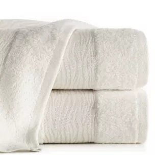 Ręcznik do rąk 30x50 cm bawełniany kolor kremowy z błyszczącą bordiurą 500 g/m2 AMBER